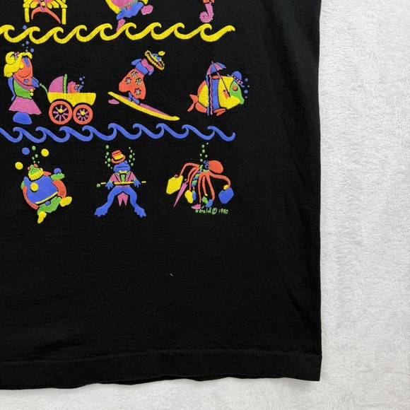 Vintage Fruit of the Loom Shirt Mens Extra Large Clown Fish Graphic 1990 USA 90s - Picture 3 of 10